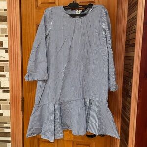 ZARA TRAFALUC COLLECTION Striped Blue and White women dress.